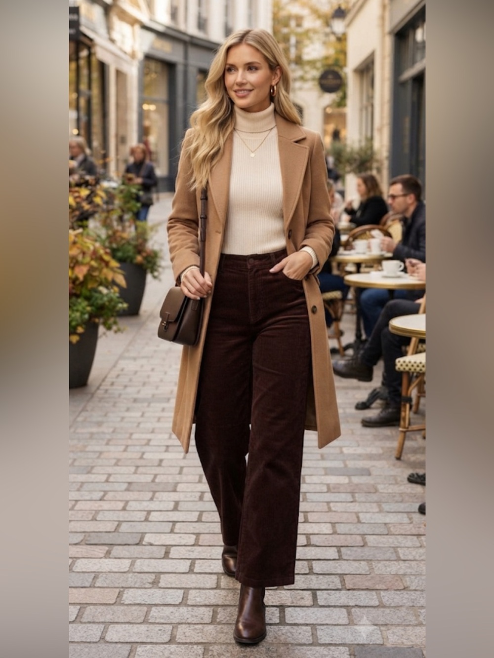 New Wayf Dark Brown Wide-Leg Pants size 4